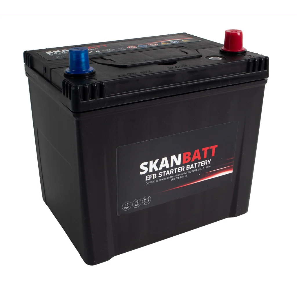SKANBATT EFB Startbatteri 12V 73AH 630CCA (232x173x225mm) +Höger