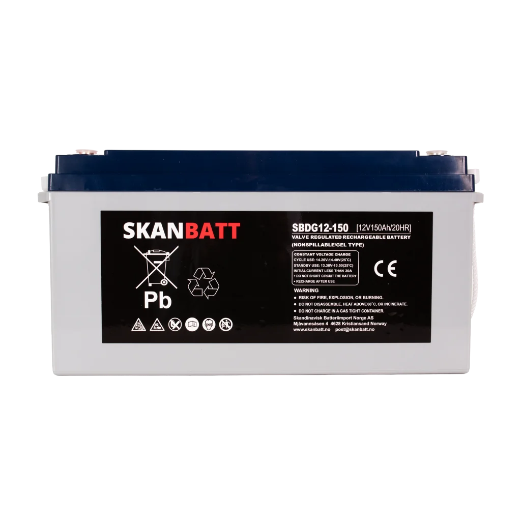 SKANBATT GEL Deep Cycle Batteri 12V 150AH (483x170x241mm) +vänster
