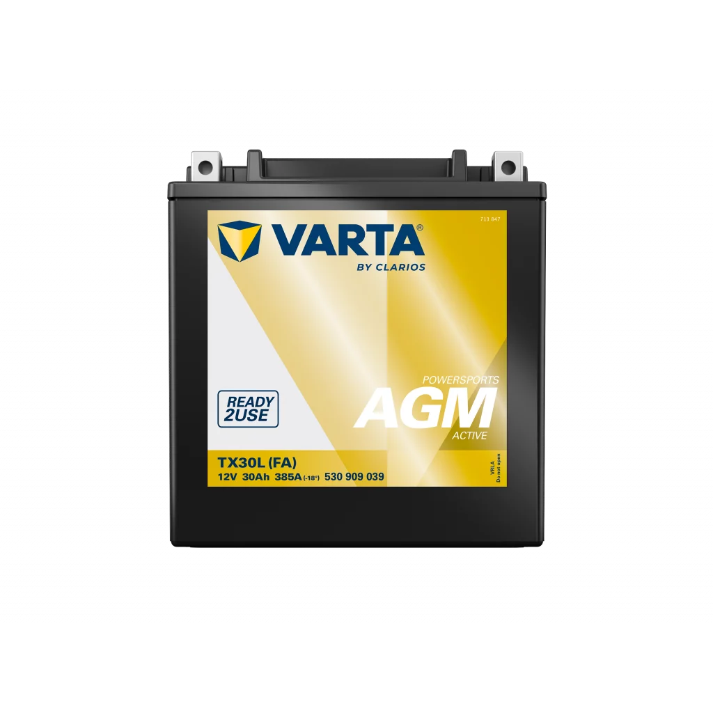 VARTA AGM MC Batteri 12V 30AH 385CCA (166x127x175mm) +höger TX30L (FA)