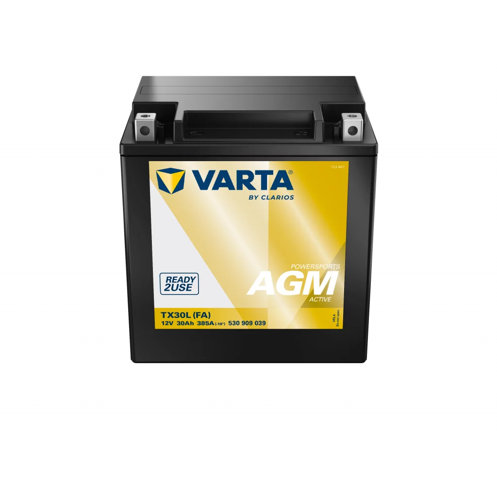 VARTA AGM MC Batteri 12V 30AH 385CCA (166x127x175mm) +höger TX30L (FA)