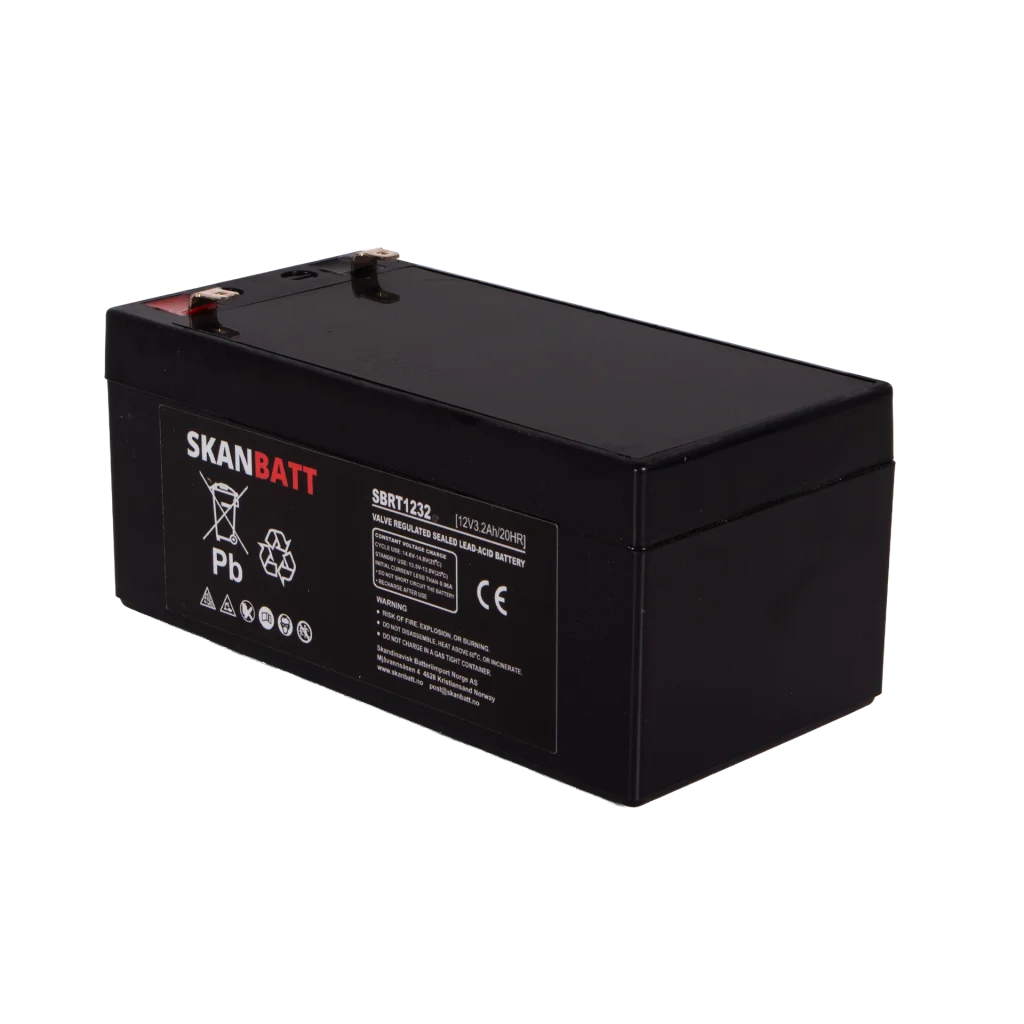 SKANBATT AGM Batteri 12V 3,2AH (134x67x61mm) F1