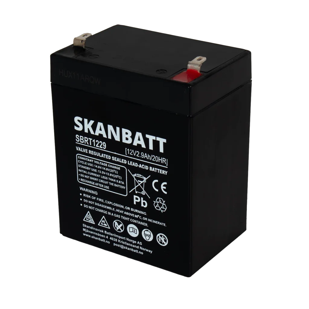 Copy of SKANBATT AGM Batteri 12V 2,9AH (79x56x106mm) F1