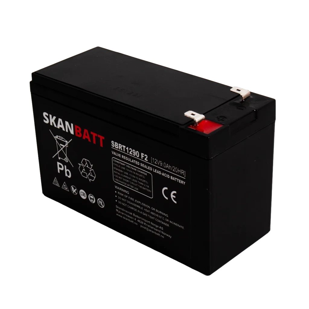 SKANBATT AGM Batteri 12V 9AH (151x65x94mm) F2
