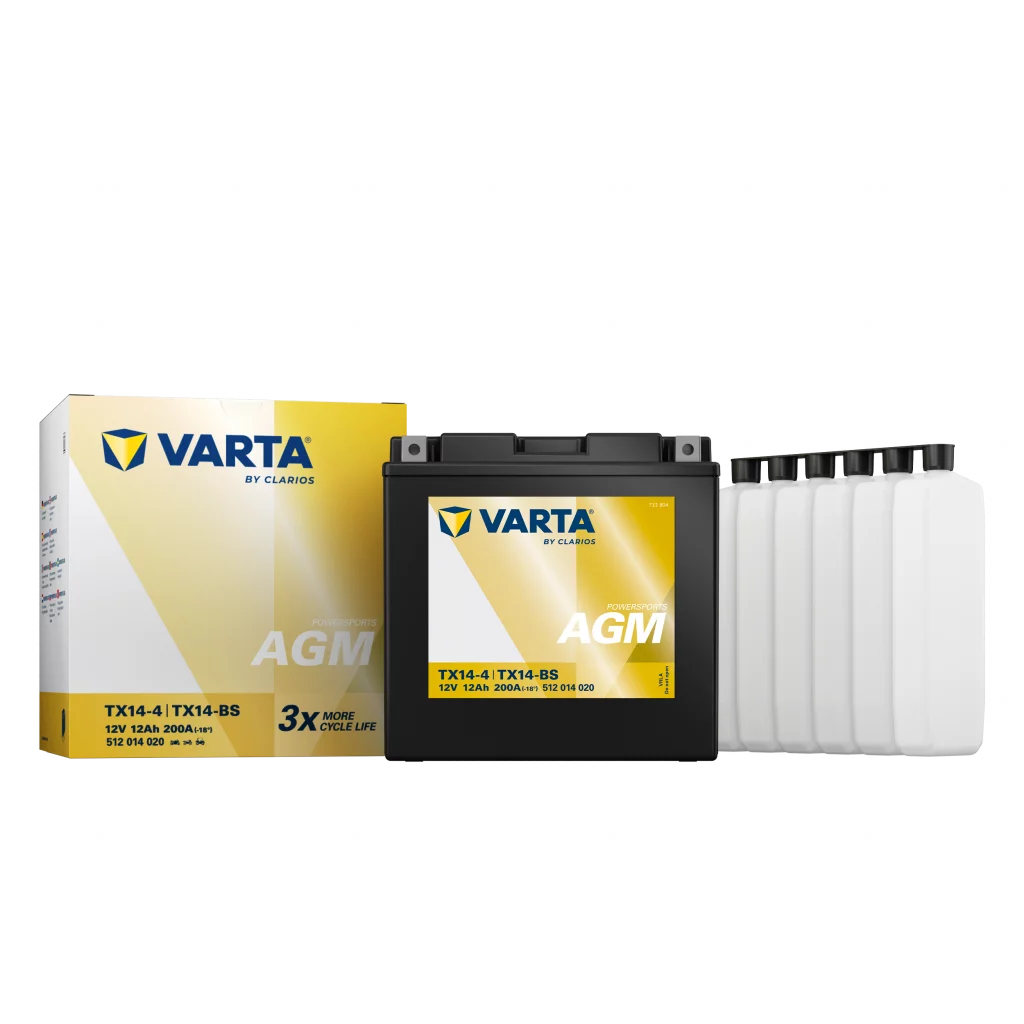 VARTA TX14-BS AGM MC Batteri 12V 12AH 200CCA (152x88x147mm) +vänster