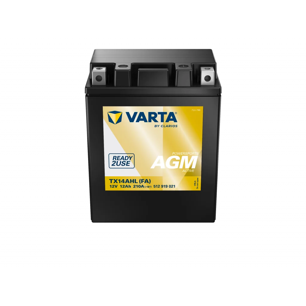 VARTA AGM MC Batteri 12V 12AH 210CCA (134x89x166mm) +höger TX14AHL (FA)