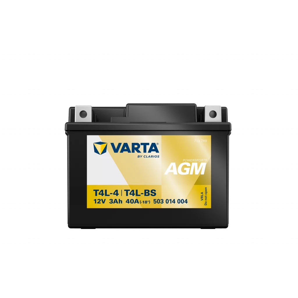 VARTA AGM MC Batteri 12V 3AH 40CCA (114x71x86mm) +höger T4L-BS