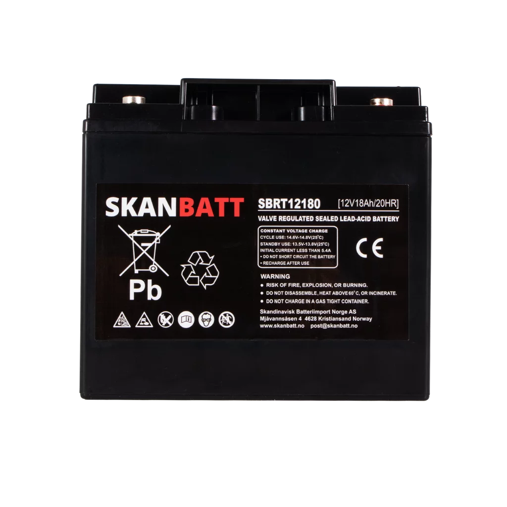 SKANBATT AGM Batteri 12V 18AH (181x77x167mm) M5
