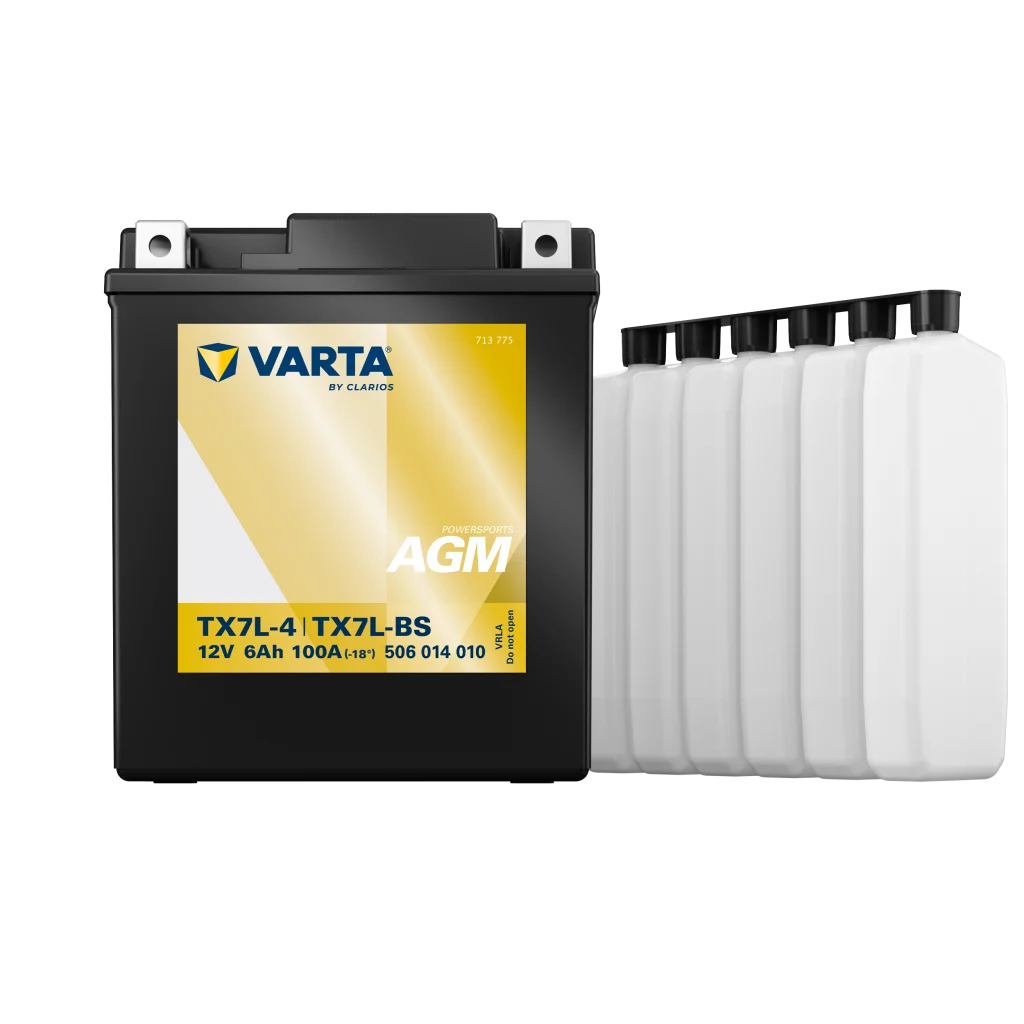 VARTA AGM MC Batteri 12V 6AH 100CCA (114x71x131mm) +höger TX7L-BS