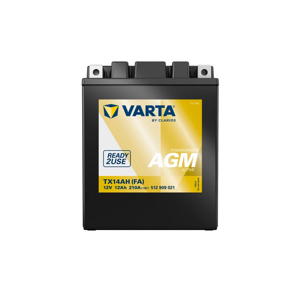 VARTA AGM MC Batteri 12V 12AH 210CCA (133x90x164mm) +vänster TX14AH (FA)