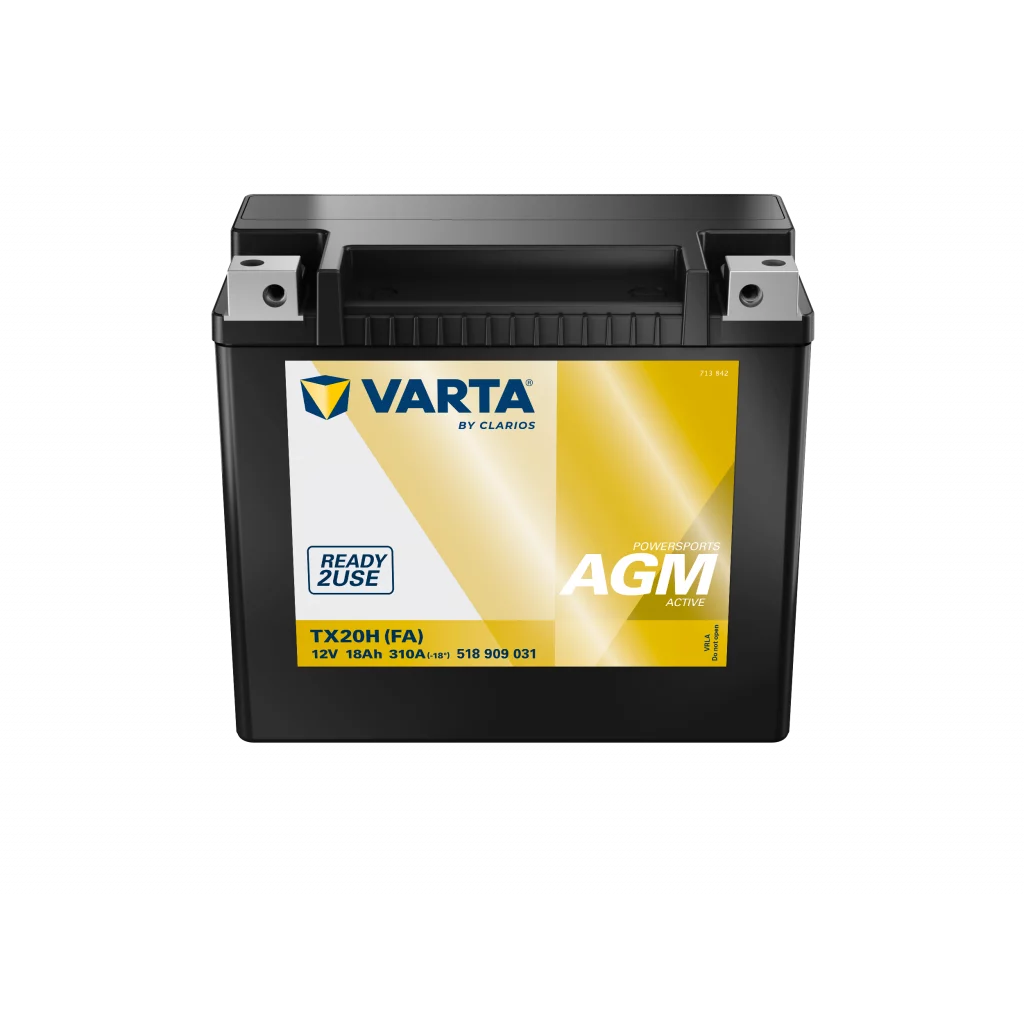 VARTA AGM MC Batteri 12V 18AH 310CCA (176x89x154mm) +vänster TX20H (FA)