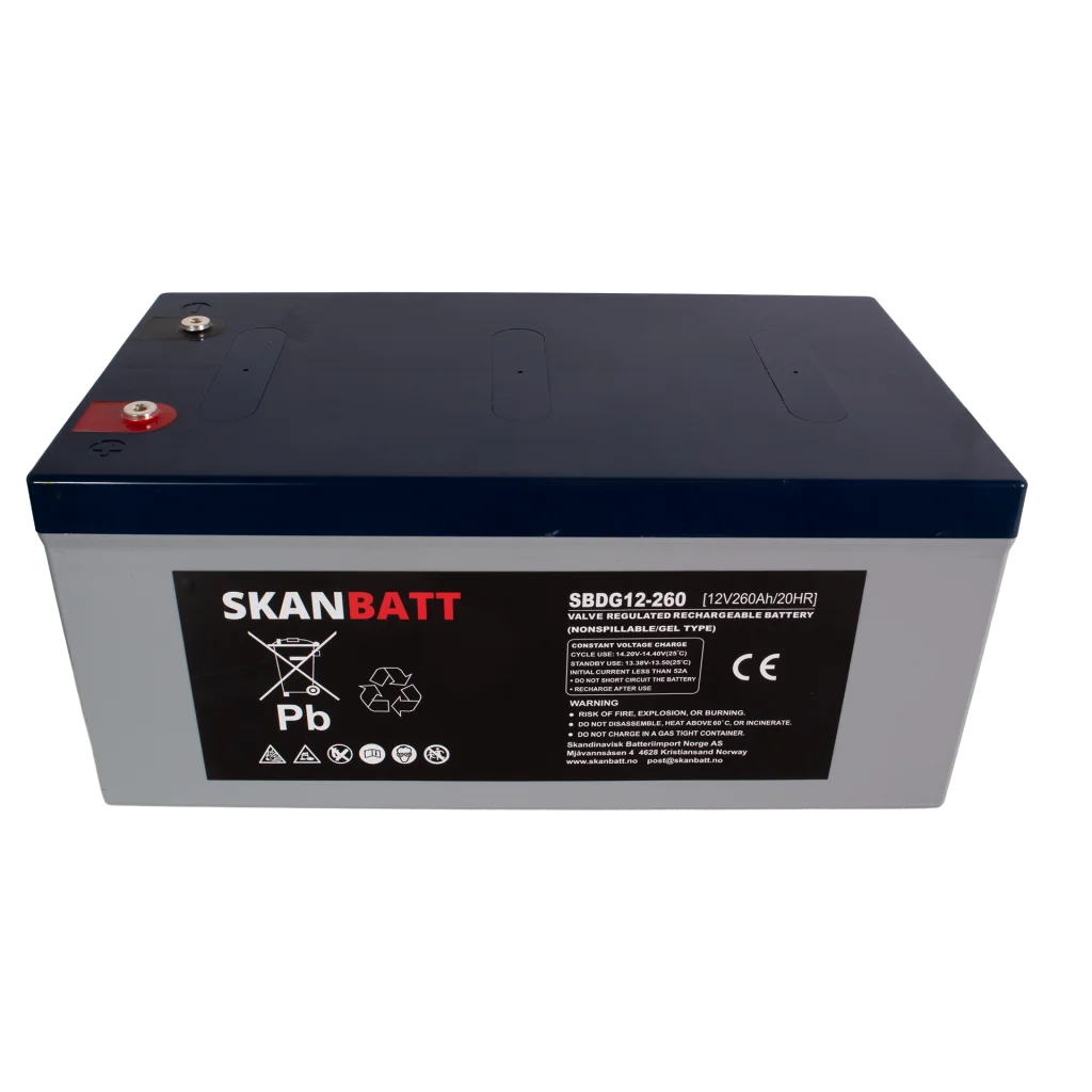 SKANBATT GEL Deep Cycle Batteri 12V 200AH (522x268x223mm) +Höger