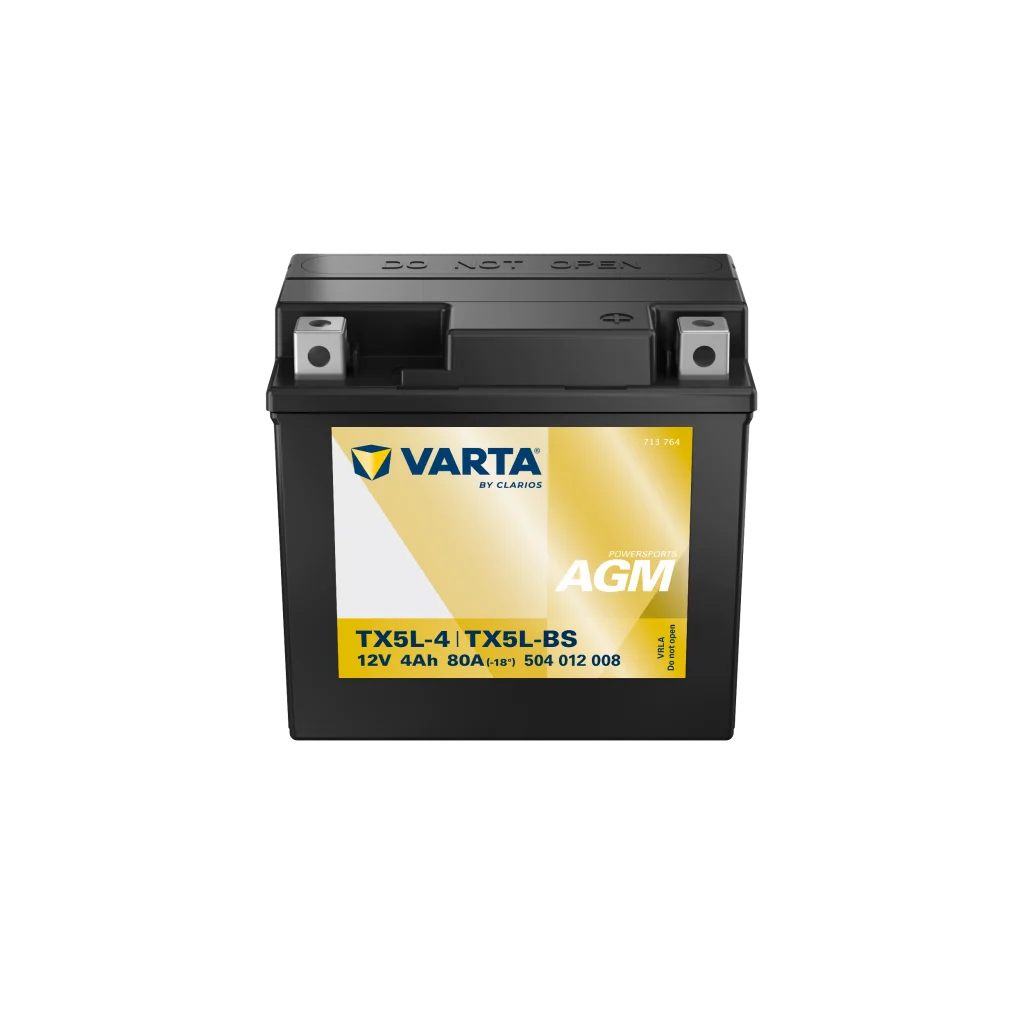 VARTA AGM MC Batteri 12V 4AH 80CCA (114x71x106mm) +höger TX5L-BS