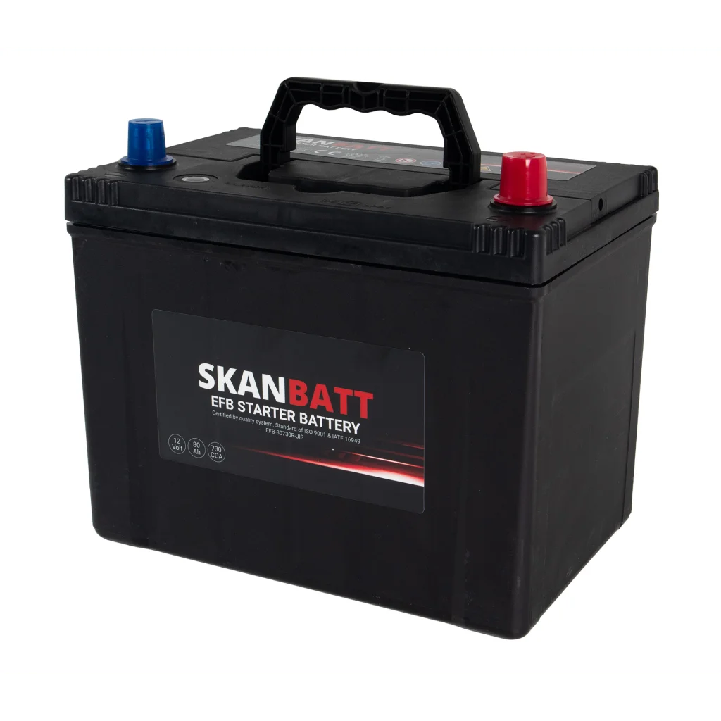 SKANBATT EFB Startbatteri 12V 80AH 730CCA (260x174x225mm) +Höger