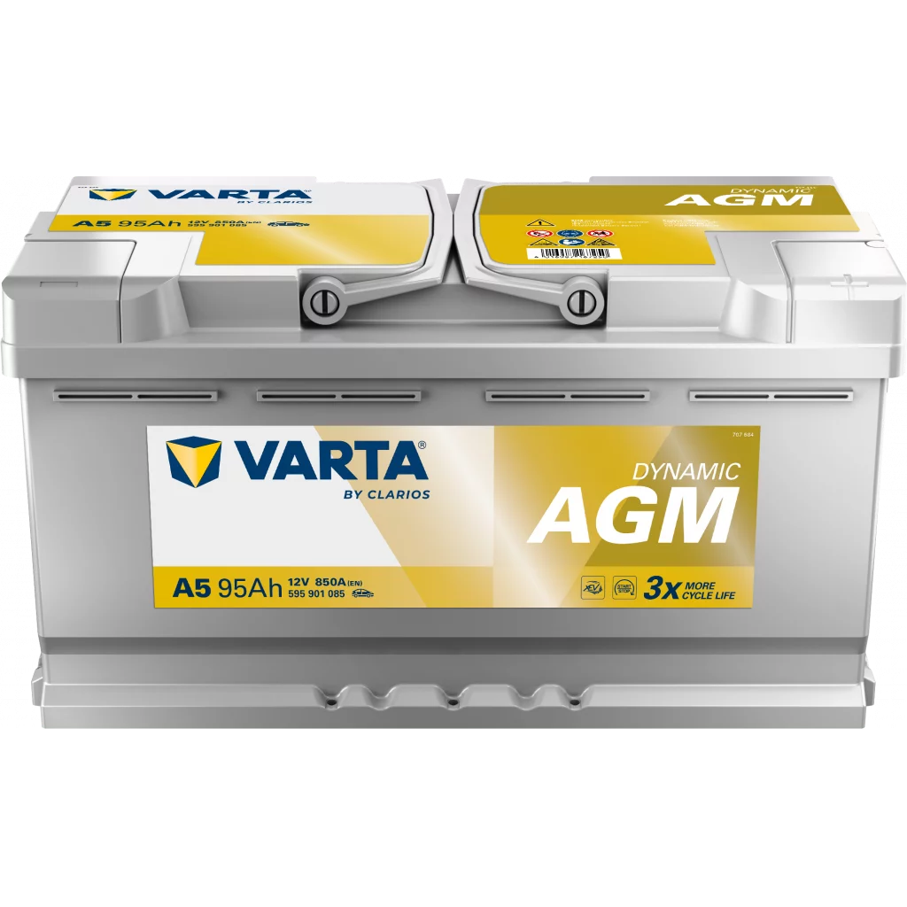 VARTA A5 Dynamic AGM Batteri 12V 95AH 850CCA (354x175x190/190mm) +höger