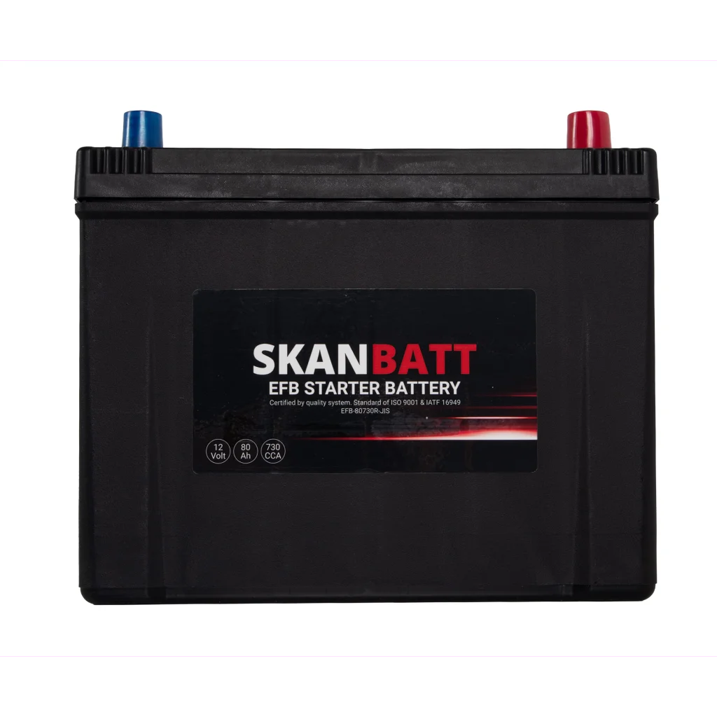 SKANBATT EFB Startbatteri 12V 80AH 730CCA (260x174x225mm) +Höger