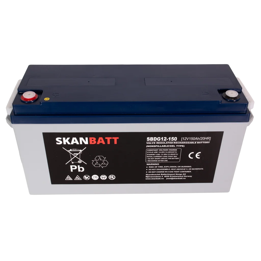 SKANBATT GEL Deep Cycle Batteri 12V 150AH (483x170x241mm) +vänster