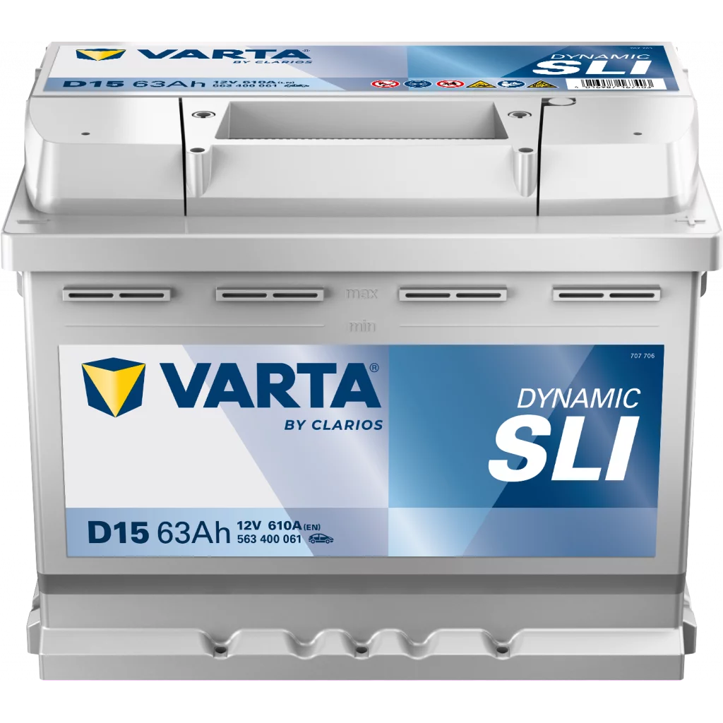 VARTA D15 DYNAMIC SLI Batteri 12V 63AH 610CCA (242x175x190/190mm) +höger