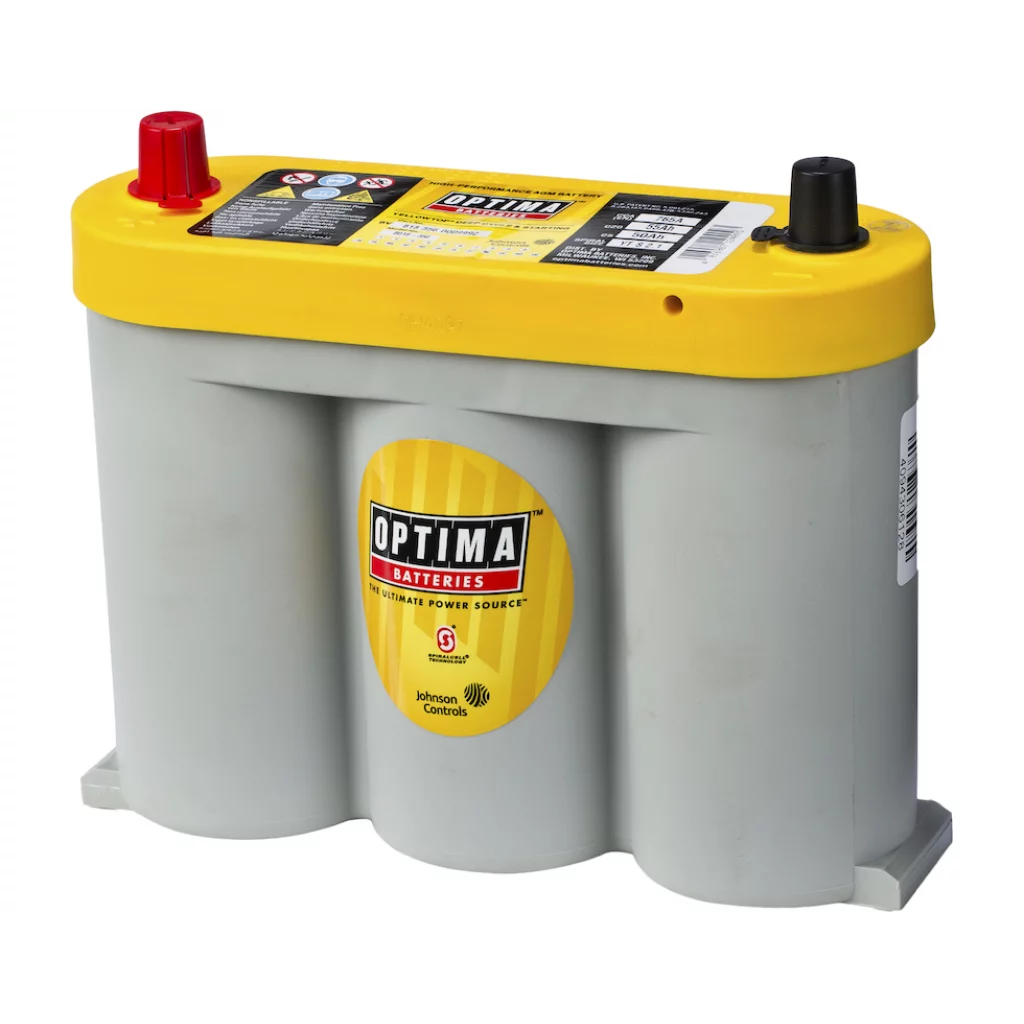 OPTIMA AGM Yellow Top 6V 55AH 765CCA (254x90x203mm) +Midstilt 8018-356