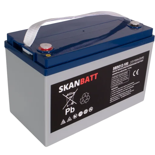 SKANBATT GEL Deep Cycle Batteri 12V 100AH (328x169x222mm) +vänster