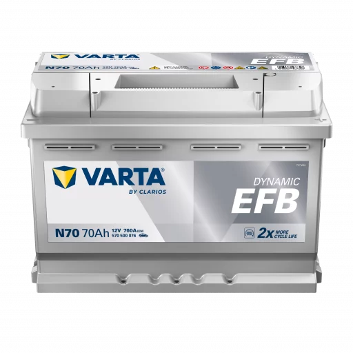 VARTA N70 Dynamic EFB Batteri 12V 70AH 760CCA (278x175x190/190mm) +höger