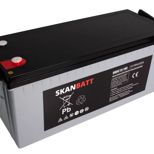 SKANBATT AGM Deep Cycle Batteri 12V 180AH C10 (530x209x219mm) +Höger