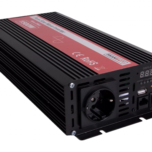 SKANBATT Inverter 12V 1500W Ren Sinus med Brytknapp