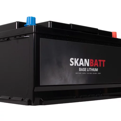 SKANBATT Base Lithium - 12V 100Ah 100A BMS - 355x175x190mm - 3 Års garanti - Husbil