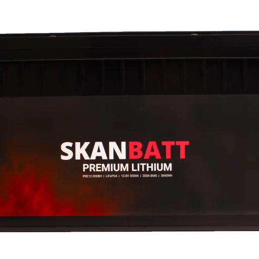 SKANBATT Premium Lithium - 12V 300Ah 200A BMS - Bluetooth - Heat - 522x218x268mm - 8 Års garanti