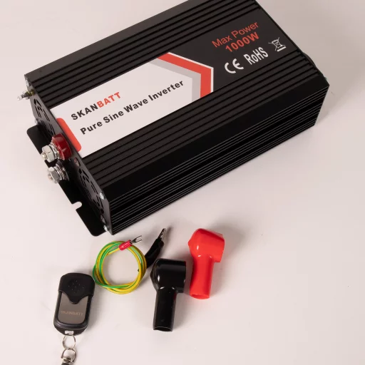 SKANBATT Inverter 12V 1000W Ren Sinus med Fjärrkontroll