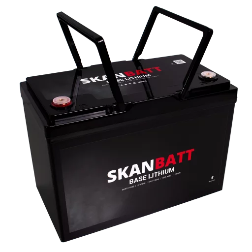 SKANBATT Base Lithium - 12V 100Ah 100A BMS - Bluetooth - 307x169x215mm - 3 Års garanti