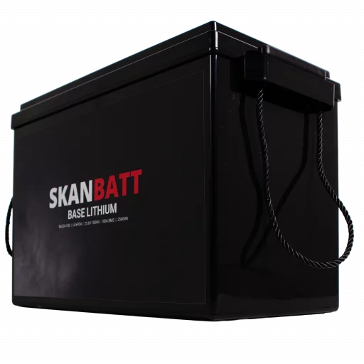 SKANBATT Base Lithium - 24V 100Ah 100A BMS -345x190x245mm - 3 Års garanti