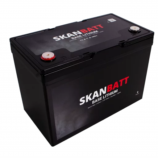 SKANBATT Base Lithium - 12V 100Ah 100A BMS - Bluetooth - 307x169x215mm - 3 Års garanti