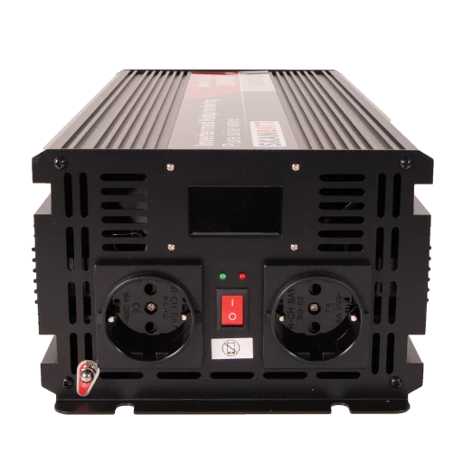 SKANBATT Inverter 12V 3000W Ren Sinus med Nätprioritering, Trådlös fjärrkontroll