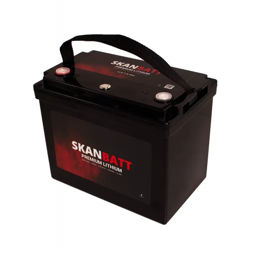 SKANBATT Premium Lithium - 12V 87Ah 100A BMS - 260x168x212mm - Bluetooth - 8 Års garanti