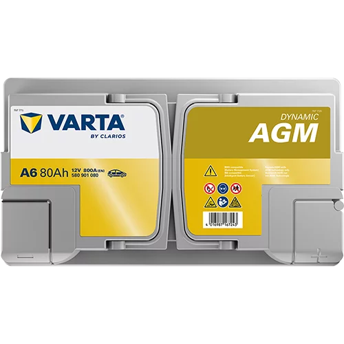 VARTA A6 Dynamic AGM Batteri 12V 80AH 800CCA (315x175x190mm) +höger