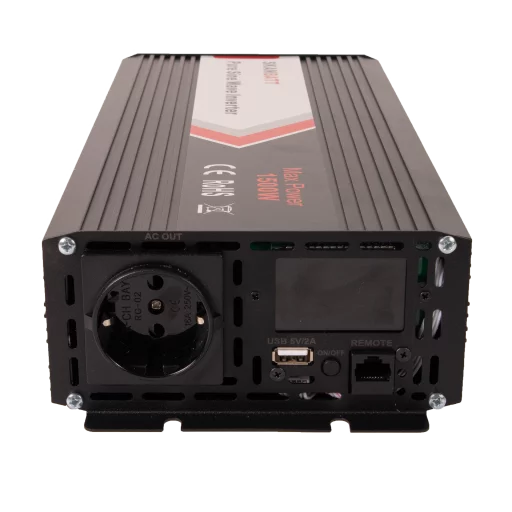 SKANBATT Inverter 12V 1500W Ren Sinus med Fjärrkontroll