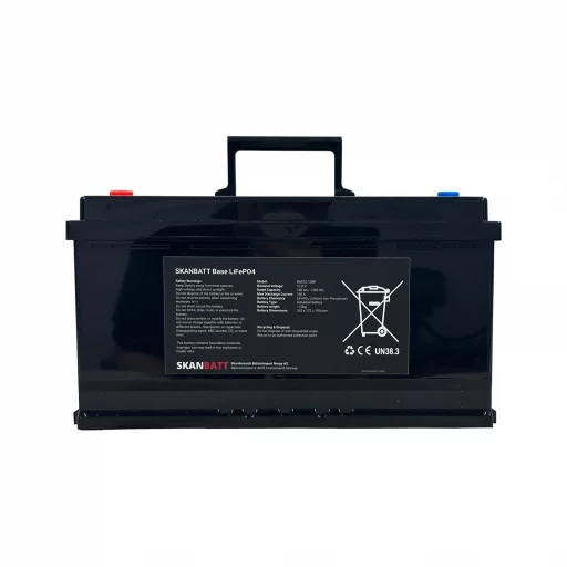 SKANBATT Base Lithium - 12V 100Ah 100A BMS - 355x175x190mm - 3 Års garanti - Husbil