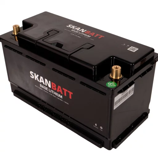 SKANBATT Base Lithium - 12V 100Ah 100A BMS - Bluetooth - Heat - 355x175x190mm - 3 Års garanti - Husbil