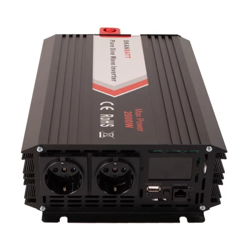 SKANBATT Inverter 12V 2000W  Ren Sinus med Fjärrkontroll
