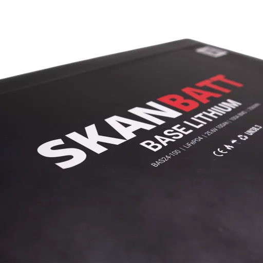 SKANBATT Base Lithium - 24V 100Ah 100A BMS - 330x175x220mm - 3 Års garanti