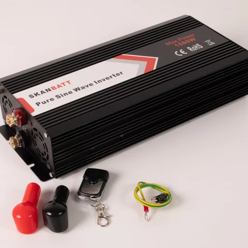 SKANBATT Inverter 12V 1500W Ren Sinus med Fjärrkontroll