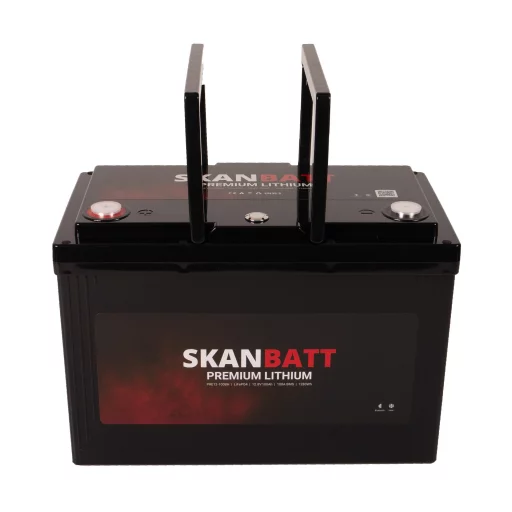 SKANBATT Premium Lithium - 12V 100Ah 100A BMS - Bluetooth - Heat - 306x172x212mm - 8 Års garanti
