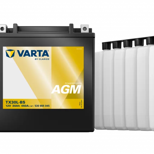 VARTA AGM MC Batteri 12V 30AH 450CCA (166x127x175mm) +höger TX30L-BS
