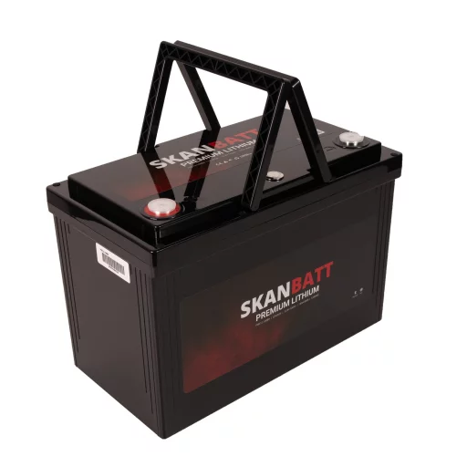 SKANBATT Premium Lithium - 12V 100Ah 100A BMS - Bluetooth - Heat - 306x172x212mm - 8 Års garanti