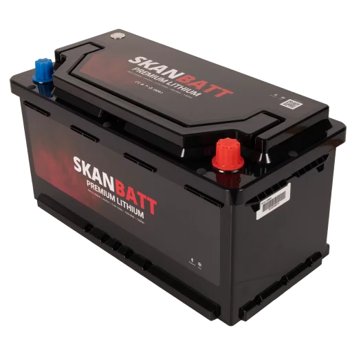 SKANBATT Premium Lithium - 12V 100Ah 100A BMS - Bluetooth - Heat  - 359x178x188mm - 8 Års garanti - Husbil