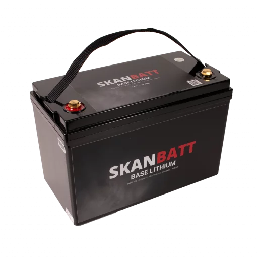 SKANBATT Base Lithium - 12V 100Ah 100A BMS - 326x173x215mm - 3 Års garanti