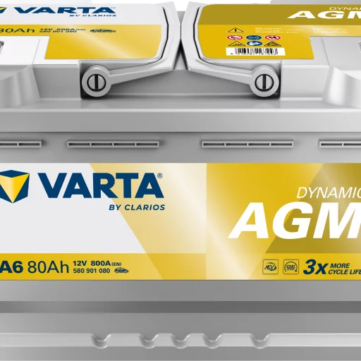 VARTA A6 Dynamic AGM Batteri 12V 80AH 800CCA (315x175x190mm) +höger