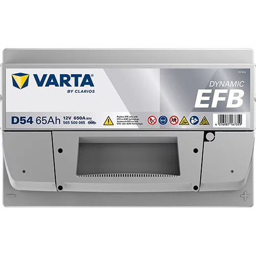 VARTA D54 Blue Dynamic EFB Batteri 12V 65AH 650CCA (278x175x175/175mm) +höger