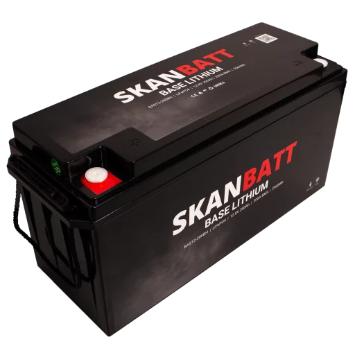 SKANBATT Base Lithium - 12V 200Ah 200A BMS - Bluetooth - Heat - 485x170x240mm - 3 Års garanti