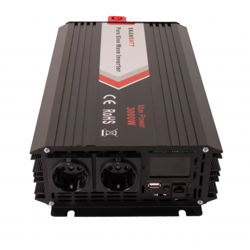 SKANBATT Inverter 12V 3000W (6000W) Ren Sinus med Fjärrkontroll
